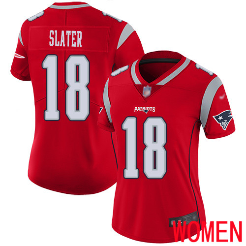New England Patriots Football #18 Inverted Legend Limited Red Women Matthew Slater NFL Jersey